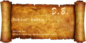 Dobler Beáta névjegykártya